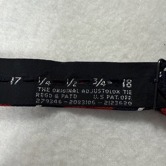 Vintage Bert Pulitzer Bow Tie Red Blue Self-Tie Adjustable 13 3/4 - 18 USA - Picture 6 of 8